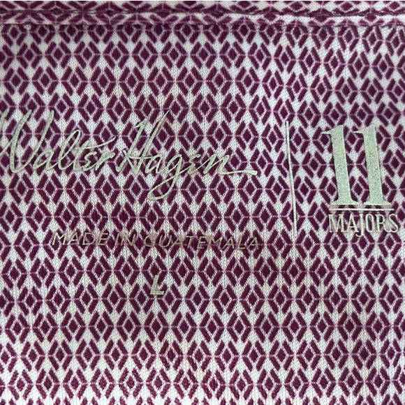 Walter Hagen 11‎ Major Men's Purple White Geometric Short Sleeve Polo Size L - Picture 4 of 6